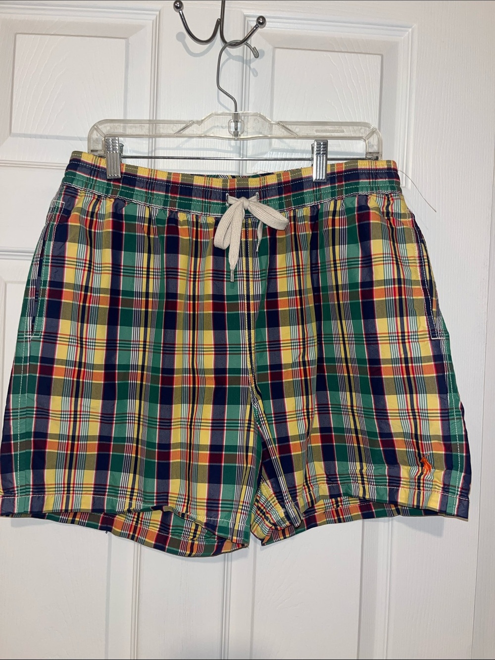 Polo by Ralph Lauren Men’s Multicolor Plaid Drawstring swim Shorts